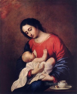 フランシスコ・デ・スルバラン Painting - マドンナと子供 バロック フランシスコ・スルバロン